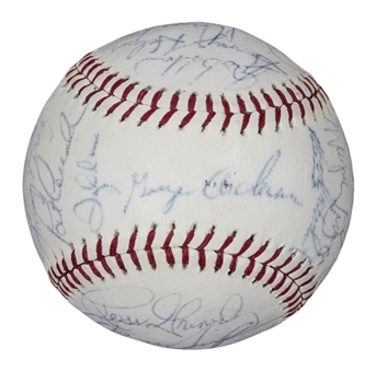 1971 Cincinnati Reds Team Signed Baseball With 23 Signatures Including Anderson, Perez & Foster (JSA)